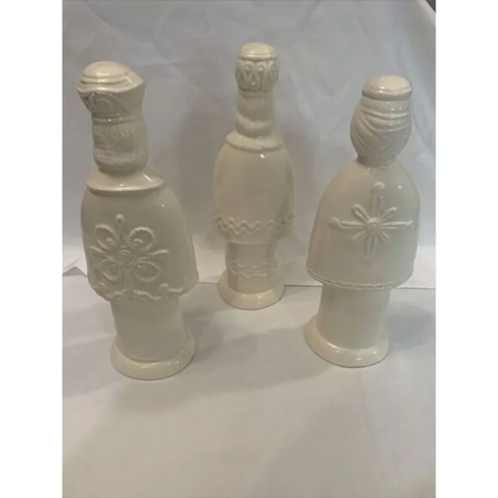 Three Wise Men Set of‎ 3 Ceramic Ivory Glazed Figures Christmas Decor MCM 11-10